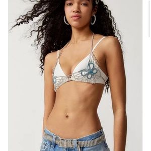 NWT Urban Outfitters UO Rhinestone Butterfly Bra Top